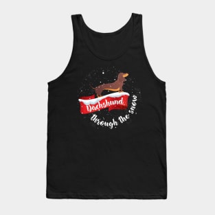 Dachshund Through the Snow Christmas Dog Lover Gift Tank Top